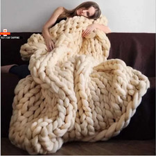 Chunky Merino Wool Blanket