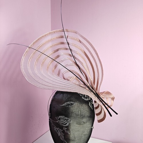Pink black large - black, fascinator