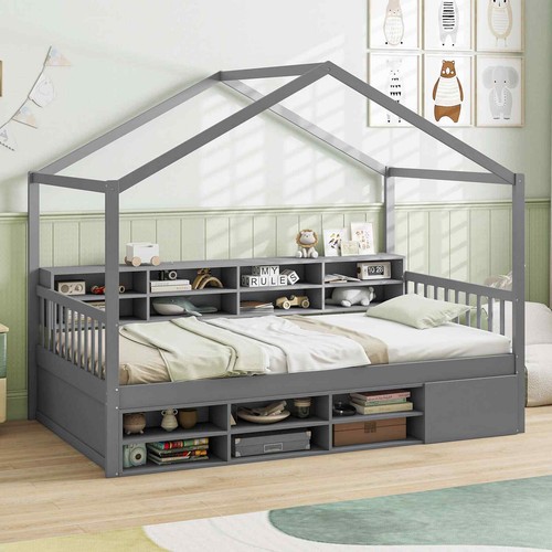 Wooden platform bed frame - wooden,
