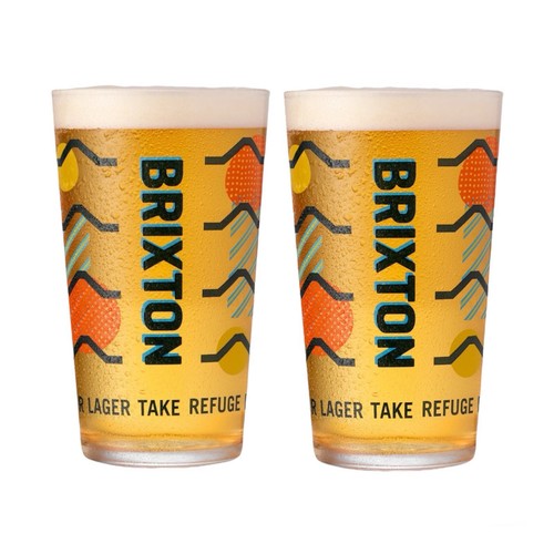 Brixton brewery pint glass - brewery,