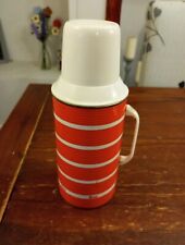 Vacco Vintage Flask - Made in England - Orange White Camping Insulated Bottle