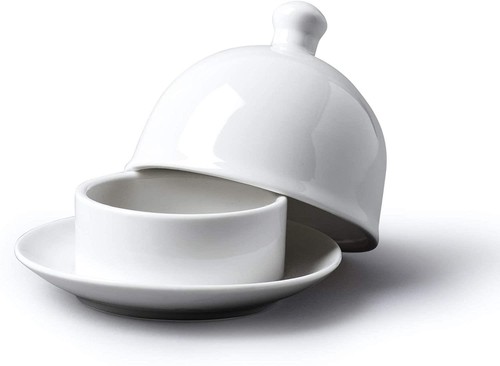 Porcelain butter pat with lid - porcelain,