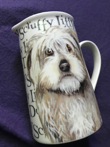 Ceramic tall jug with - , dog