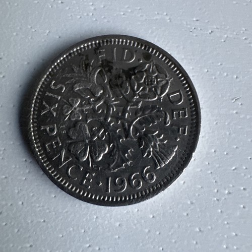 Old sixpence coin - old, of