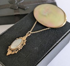 Antique Victorian mother of pearl jewellery. Necklace and brooch
