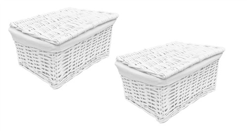 Set lidded wicker storage - set,