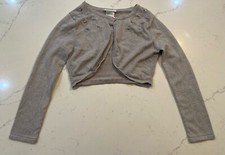 Bonnie Jean Girls Sweater Shrug Size XL Bolero Dressy Silver Gray Sparkle