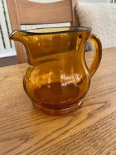 Vintage Amber Glass Jug, Water