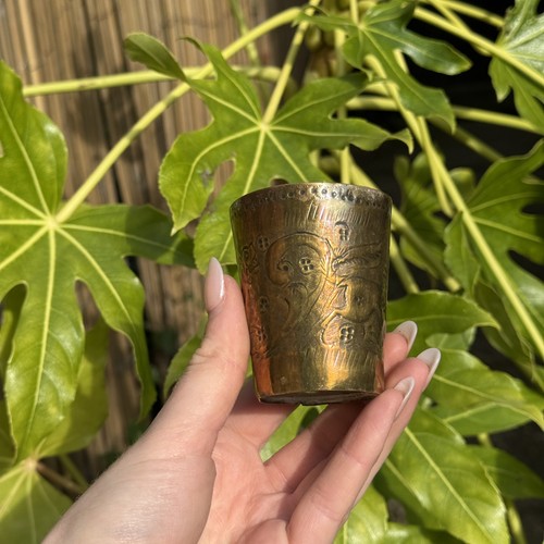 Vintage brass tumbler cup - vintage,