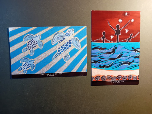 Aboriginal art postcards - x,