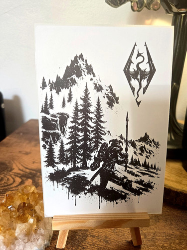 Skyrim elderscrolls street art - skyrim,