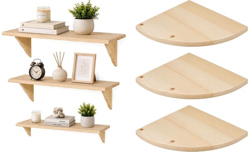 Wooden natural wood shelf - wooden, kit