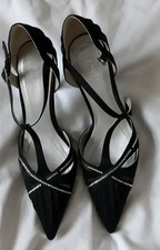 Next Heeled Shoes With Diamante Design. Size 5. Black.