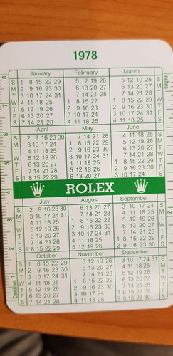 Rolex calendar 1978 - calendar, 1978/1979