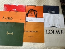 Bundle of 9 Large Designer Carrier Paper Bags Louis Vuitton Etc