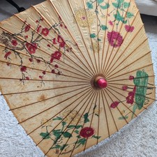 Vintage Japanese Wagasa Paper Umbrella Parasol Mid Century 
