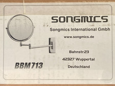 SONGMICS CHROME MAGNIFYING SHAVING MIRROR.  Wall Mounted.  GERMAN MADE.