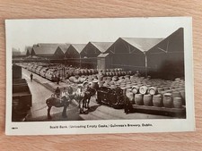 POSTCARD - Scald Bank, Unloading empty casks, Guinness Brewery, Dublin - unused