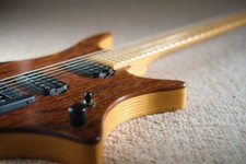 UK-made Custom Headless Guitar (Strandberg Inspired). Natural Wenge Top