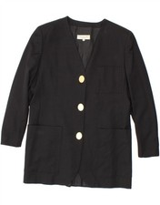 CHRISTIAN DIOR Womens 3 Button Blazer Jacket US 14 XL Black CC14