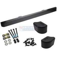 UK MADE BLACK FRONT BUMPER WITH END CAPS AND FITTING KIT FOR LAND ROVER DEFENDER