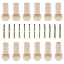 12x Wooden Coat Peg Natural Wood Hook Screw-on Shaker Pegs Home Decor 24x50mm