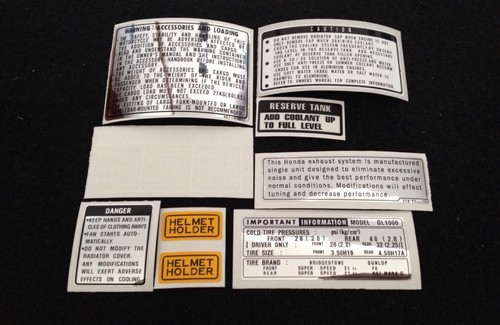 Gl1000 warning service decal - gl1000,