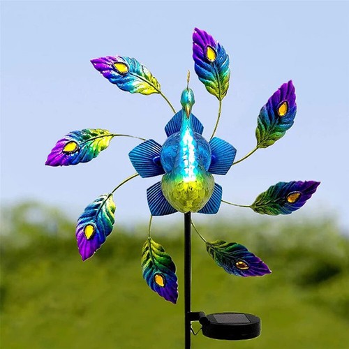 Metal peacock wind spinner - metal,