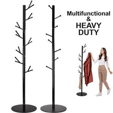 Standing Coat Rack Premium Steel Tree Stand Clothes Hooks Hat Holder Hanger