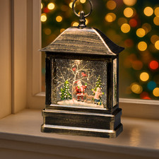 Christmas LED Snow Globe Lantern Light Up Xmas Decoration Santa Scene Home Large