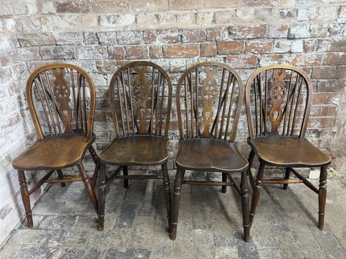 Set vintage elm - of, wheelback