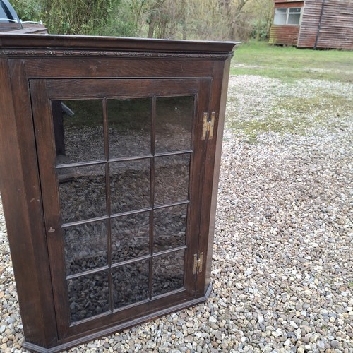 Pine stained corner cupboard - corner,