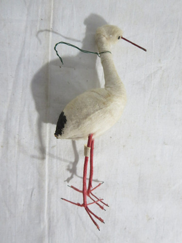 Vintage antique fabric stork - fabric,