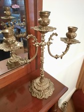 Vintage Ornate Super Brass 3 Armed Candelabra Beautiful Decoration.