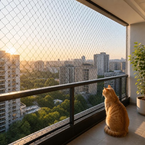 Transparent cat balcony safety - transparent,