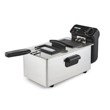 GEEPAS Deep Fat Fryer 3L Chip Pan Basket Stainless Steel Window Adjustable Temp