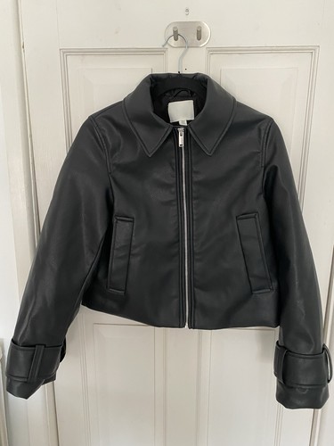 Black faux leather jacket - leather,