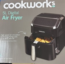 Cookworks 5L Digital Air Fryer KDF596D 5L 1600W Air Fryer With Removable Bowl