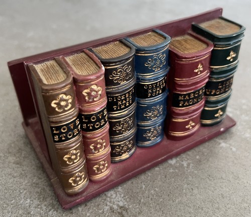 Vintage faux book letter rack - faux,