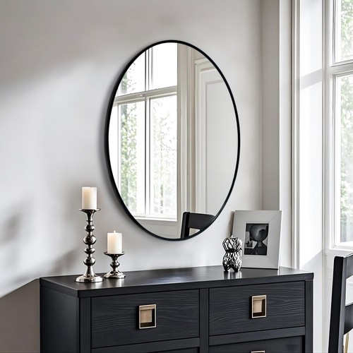 Aluminum frame black oval - black,