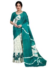 Women's Bhagalpuri Silk Printed Saree With Unstitched Blouse Piece