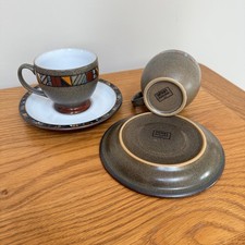 2 X Denby Marrakesh Breakfast Coffee Large Cup Saucer - Cup ~8cm x ~9cm Plate 2x