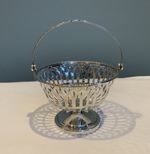 Antique Sterling Silver Pierced, Handled Mappin & Webb Bon Bon Dish 1912