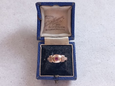 9ct Gold Faux Ruby Ring Band Chester Antique Edwardian 1911 Size N