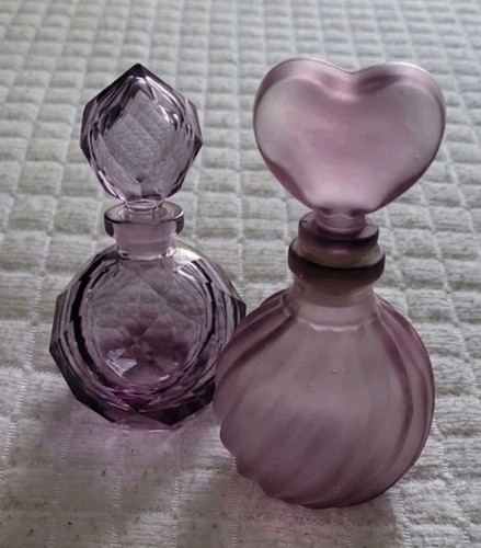 Vtg purple glass perfume - 2,