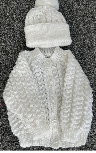 Hand knitted cardigan - , and