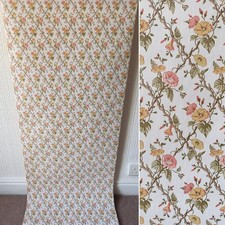 X1 1980s Vintage SANDERSON Wallpaper Rolls Flowers 70s Retro Mcm Floral trellis