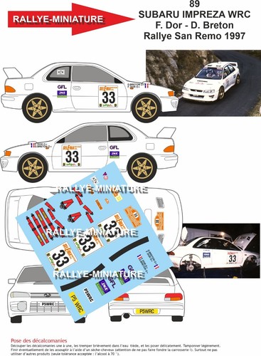 Decals ref 0089 subaru - ref,