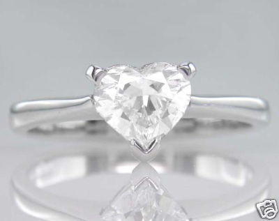 Diamond solitaire ring - diamond, heart