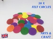 50 X MIX COLOUR DIE CUT FELT CIRCLES SHAPES 20MM  CARD MAKING ARTS & CRAFT KIDS